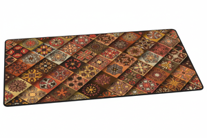 Tapis de Souris Gaming Persan Patchwork — Grand Format XXL Motif Carreaux Multicolores