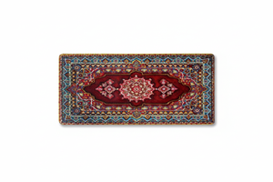 Tapis de Souris Gaming Persan Rouge — Grand Format XXL Motif Médaillon Central