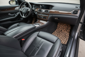 Tapis de Voiture Léopard — Lot de 4 Tapis Motif Animalier — Protection Sol Auto