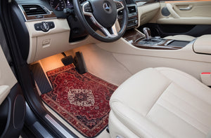 Tapis de Voiture Oriental Bordeaux — Lot de 4 Tapis Motif Médaillon Classique — Protection Sol Auto